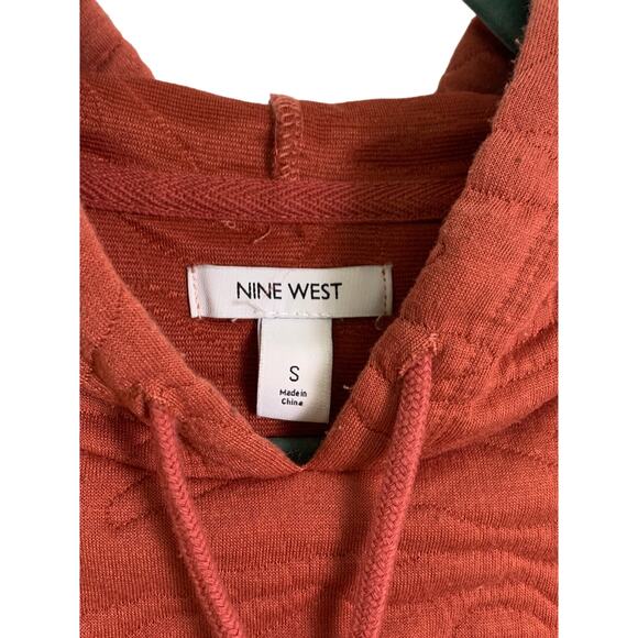 Nine West Rust Long Sleeve Quilted Pullover Hoodie, Size Small - Picture 4 of 5